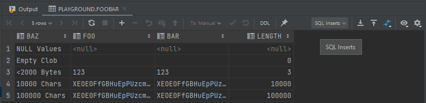 IntelliJ Database Data Extractor menu on the Database Console right side